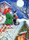BABBO NATALE Buon Anno Natale GNOME Vintage Cartolina CPSM #PBL865.A - Santa Claus