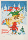 PAPÁ NOEL Feliz Año Navidad GNOMO Vintage Tarjeta Postal CPSM #PBL734.A - Santa Claus