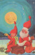 PAPÁ NOEL Feliz Año Navidad Vintage Tarjeta Postal CPSMPF #PKG330.A - Santa Claus