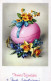 PÂQUES FLEURS ŒUF Vintage Carte Postale CPA #PKE174.A - Easter