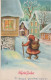WEIHNACHTSMANN SANTA CLAUS Neujahr Weihnachten GNOME Vintage Ansichtskarte Postkarte CPSMPF #PKD899.A - Santa Claus