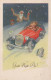 Buon Anno Natale UCCELLO Vintage Cartolina CPSMPF #PKD752.A - Neujahr