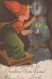 BABBO NATALE Buon Anno Natale GNOME Vintage Cartolina CPSMPF #PKD397.A - Santa Claus
