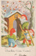 PAPÁ NOEL Feliz Año Navidad GNOMO Vintage Tarjeta Postal CPSMPF #PKD341.A - Santa Claus