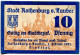 10 PFENNIG 1921 Stadt ROTHENBURG OB DER TAUBER Bavaria DEUTSCHLAND Notgeld Papiergeld Banknote #PL708 - [11] Local Banknote Issues