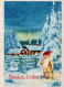 PAPÁ NOEL Feliz Año Navidad Vintage Tarjeta Postal CPSM #PAU607.ES - Santa Claus