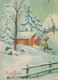 PAPÁ NOEL Feliz Año Navidad Vintage Tarjeta Postal CPSM #PAU541.ES - Santa Claus