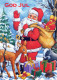 PAPÁ NOEL Animales NAVIDAD Fiesta Vintage Tarjeta Postal CPSM #PAK576.ES - Santa Claus