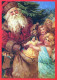 PAPÁ NOEL ÁNGELES NAVIDAD Vintage Tarjeta Postal CPSM #PAK383.ES - Santa Claus