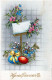 EASTER FLOWERS EGG Vintage Postcard CPA #PKE179.GB - Easter