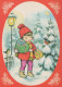 Bonne Année Noël ENFANTS Vintage Carte Postale CPSM #PAS832.FR - New Year