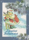 PÈRE NOËL Animaux NOËL Fêtes Voeux Vintage Carte Postale CPSM #PAK512.FR - Santa Claus