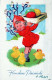 PASCUA NIÑOS POLLO HUEVO Vintage Tarjeta Postal CPA #PKE306.ES - Easter