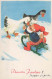 Bonne Année Noël GNOME Vintage Carte Postale CPSMPF #PKD852.FR - New Year