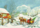 PÈRE NOËL Bonne Année Noël Vintage Carte Postale CPSM #PBL564.FR - Santa Claus