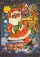 PÈRE NOËL Bonne Année Noël Vintage Carte Postale CPSM #PBL181.FR - Kerstman