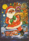 PÈRE NOËL Bonne Année Noël Vintage Carte Postale CPSM #PBL181.FR - Santa Claus