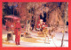 PÈRE NOËL Bonne Année Noël CERF Vintage Carte Postale CPSM #PBB188.FR - Santa Claus