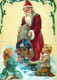 BABBO NATALE BAMBINO Natale Vintage Cartolina CPSM #PAK924.IT - Kerstman