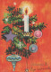 Neujahr Weihnachten KERZE Vintage Ansichtskarte Postkarte CPSM #PBA418.DE - New Year