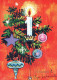 Neujahr Weihnachten KERZE Vintage Ansichtskarte Postkarte CPSM #PBA418.DE - New Year