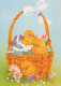 PASQUA POLLO UOVO Vintage Cartolina CPSM #PBO799.IT - Easter