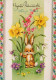 PASQUA CONIGLIO Vintage Cartolina CPSM #PBO423.IT - Easter