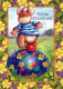 PASQUA CONIGLIO Vintage Cartolina CPSM #PBO485.IT - Easter