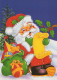 BABBO NATALE Buon Anno Natale Vintage Cartolina CPSM #PBL310.IT - Santa Claus