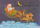 BABBO NATALE Buon Anno Natale CERVO Vintage Cartolina CPSM #PBB190.IT - Kerstman