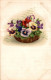 O5 - Carte Postale Fantaisie - Panier De Fleurs - Pensées - Flores