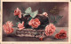 O5 - Carte Postale Fantaisie - Fleurs - Panier - Roses - Heureux Anniversaire - Compleanni