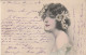 WA 4- " MON IDEAL " ( SERIE B ) - MEINE IDEALE - PORTRAIT DE FEMME AVEC MARGUERITES DANS CHEVEUX - A. S. W. - 1900-1949