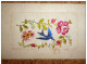 Bestickte Karte - Vogel Blumen - Embroidered