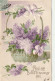 WA 16- " LOUISE , BONNE ET HEUREUSE FETE " - CARTE GAUFREE AVEC PANIERE DE LILAS  - 2 SCANS - Firstnames