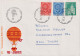 1964 Schweiz Brief  Vol Postal Par Ballon Libre, Mehrfachfrankatur Zum:CH 410+411+425, Mi:CH 800+801+802 (Pro Juventute) - Mongolfiere