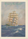 Telegram Germany 1937 Schmuckblatt Telegramme - Nazi Flag Under Sailing Ship - Ocean Liner - Sun - Swastika - Ships
