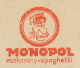 Meter Proof / Test Strip Bohemia And Moravia 1939 Spaghetti - Macaroni - Monopol - Food