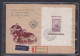 2 Lettres Timbres Sur Timbres - Hongrie - Lettres Recommandée De 1951 ° - 2 Blocs Dentelé Et NON Dentelé - Rare - Brieven En Documenten