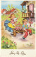 YO 2- " BONNE FETE PAPA " -  SERIE DE 6 CARTES - SCENES CHAMPETRES , ENFANTS ET ANIMAUX - 8 SCANS - Andere & Zonder Classificatie