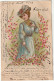 YO Nw28 - FEMME DANS DECOR CHAMPETRE - DORURE - CARTE GAUFREE - 2 SCANS - Femmes