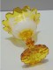 Delcampe - -SUPERBE COUPE Sur Pied CRISTAL BOHEME Couleur AMBRE CLAIRE CERFS BICHES   E - Vidrio & Cristal