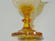 Delcampe - -SUPERBE COUPE Sur Pied CRISTAL BOHEME Couleur AMBRE CLAIRE CERFS BICHES   E - Verre & Cristal