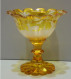 Delcampe - -SUPERBE COUPE Sur Pied CRISTAL BOHEME Couleur AMBRE CLAIRE CERFS BICHES   E - Verre & Cristal