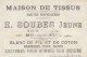 Z+ 26-(33) MAISON DE TISSUS E. SOUBES , BORDEAUX - CHROMO PUBLICITAIRE ILLUSTRATION FILLETTE , DECOR CHAMPETRE , OISEAUX - Otros & Sin Clasificación