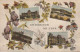 Z+ Nw 35-(69) UN BONJOUR DE LYON - CARTE FANTAISIE MULTIVUES - DECOR FLORAL - EDIT. E. R.  - Souvenir De...