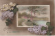 Z+ Nw 35-(23) AMITIES DE LA COURTINE - CARTE FANTAISIE - PAYSAGE ET BRANCHES DE LILAS - Greetings From...