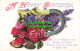 R563977 A Happy Birthday. Flowers And Horseshoe. M. B. Series No. G. 218. 5 - Mondo