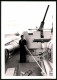 Fotografie Kriegsschiff Der Bundesmarine, Matrose An Deck Neben Flak-Geschütz  - Guerre, Militaire
