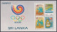 Sri Lanka Ceylon 1988 MNH MS Seoul, Olympics, Olympic Games, Swimming, Wrestling, Map, Athletics, Sports Miniature Sheet - Sri Lanka (Ceylan) (1948-...)